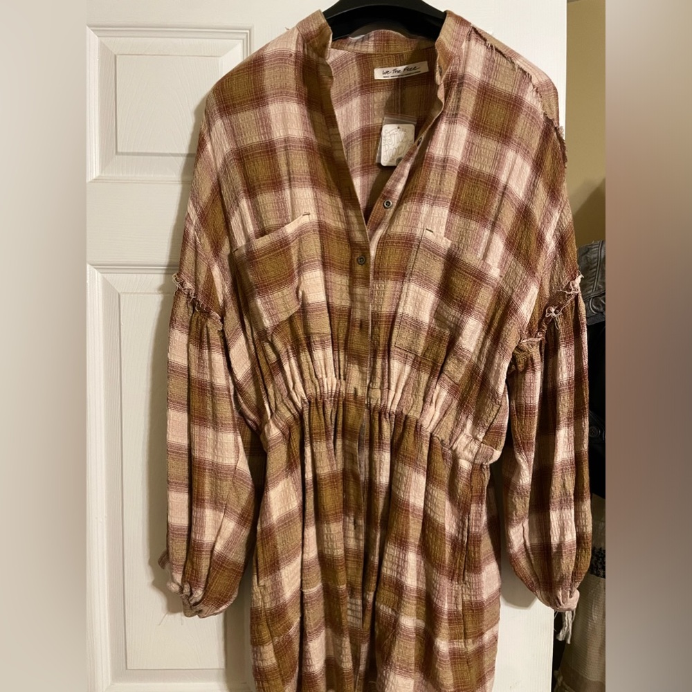 Free People Plaid Tunic NWT